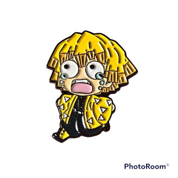 Demon Slayer Zenitsu Crying Enamel Pin - Picture 4 of 6